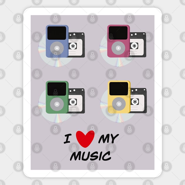 I Love My Music Magnet by Alliart